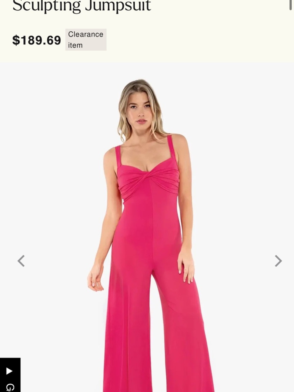 Twist-Bust Hot Pink Wide-Leg Jumpsuit